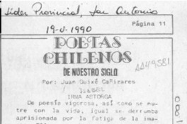 Poetas chilenos de nuestro siglo  [artículo] Juan Guixé Cañizares.