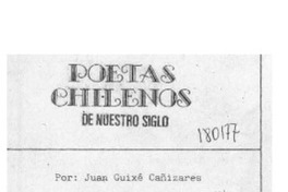 Poetas chilenos de nuestro siglo  [artículo] Juan Guixé Cañizares.