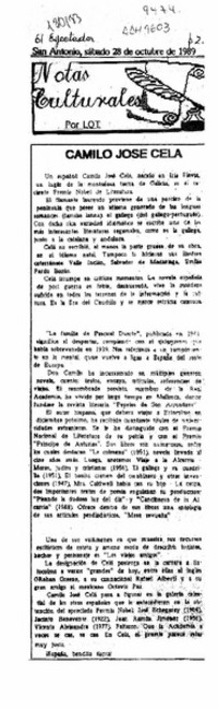 Camilo José Cela  [artículo] Lot.
