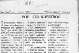 Por los nuestros  [artículo].