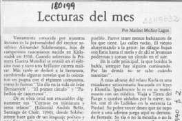 Lecturas del mes  [artículo] Marino Muñoz Lagos.