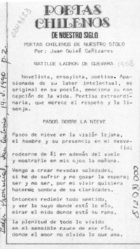 Poetas chilenos de nuestro siglo  [artículo] Juan Guixé Cañizares.