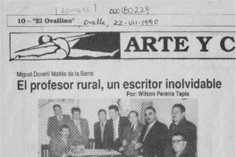 El profesor rural, un escritor inolvidable  [artículo] Wilson Pereira Tapia.