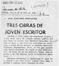 Tres obras de joven escritor  [artículo].