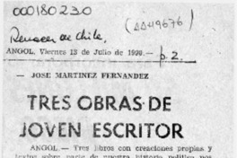 Tres obras de joven escritor  [artículo].