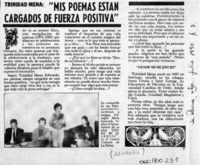 "Mis poemas están cargados de fuerza positiva"  [artículo].