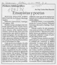 Ensayistas y poetas  [artículo] Carlos René Ibacache.