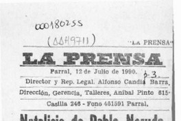 Natalicio de Pablo Neruda  [artículo].