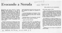 Evocando a Neruda  [artículo] Bellamín Silva Carrasco.