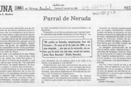 Parral de Neruda  [artículo] Sergio E. Muñoz.