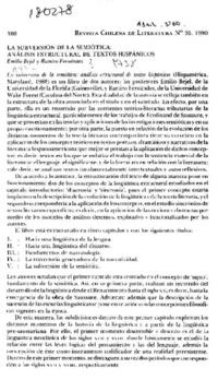 La subversión de la semiótica ; análisis estructural de textos hispánicos