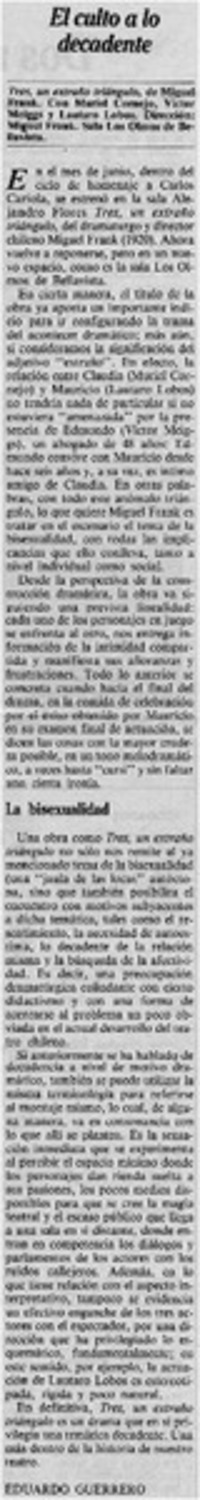 El culto a lo decadente