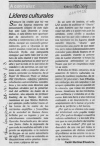 Líderes culturales  [artículo] Pacián Martínez Elissetche.