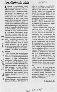 Un diario de vida  [artículo] Andrés Gallardo.