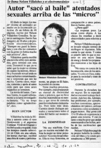 Autor "sacó al baile" atentados sexuales arriba de las "micros"  [artículo].