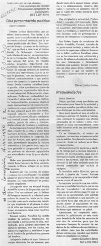 Una presentación poética  [artículo] Eliana Godoy Godoy.