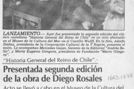 Presentada segunda edición de la obra de Diego Rosales