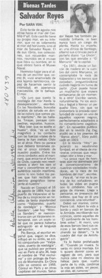 Salvador Reyes  [artículo] Sara Vial.