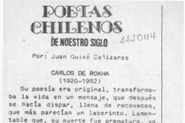 Poetas chilenos de nuestro siglo  [artículo] Juan Guixé Cañizares.
