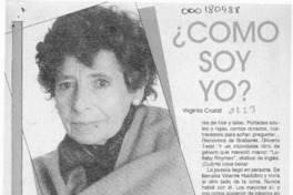 Cómo soy yo?  [artículo] Virginia Cruzat.