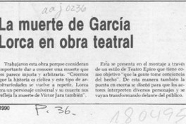 La Muerte de García Lorca en obra teatral  [artículo].