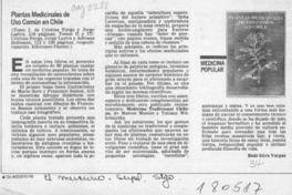 Plantas medicinales de uso común en Chile  [artículo] Raúl Silva Vargas.