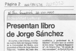 Presentan libro de Jorge Sánchez  [artículo].