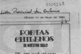 Poetas chilenos de nuestro siglo  [artículo] Juan Guixé Cañizares.