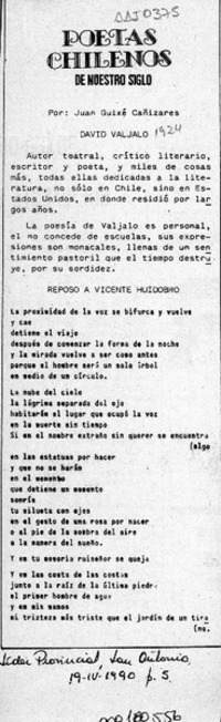 Poetas chilenos de nuestro siglo  [artículo] Juan Guixé Cañizares.