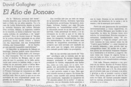 El año de Donoso  [artículo] David Gallagher.