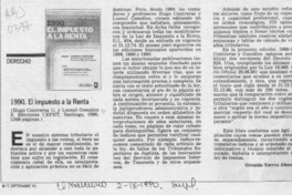 1990, El impuesto a la renta  [artículo] Osvaldo Torres Ahumada.