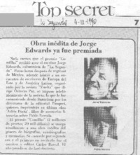 Obra inédita de Jorge Edwards ya fue premiada
