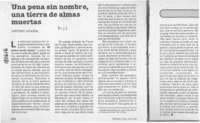Una pena sin nombre, una tierra de almas muertas  [artículo] Antonio Avaria.
