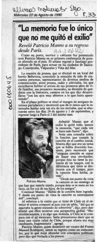 "La memoria fue lo único que no me quitó el exilio"  [artículo].