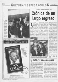 Crónica de un largo regreso  [artículo] Cristián Soto.