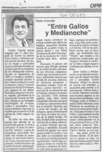 "Entre gallos y medianoche"  [artículo] Nano Acevedo.