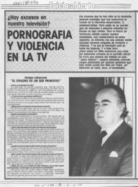Pornografía y violencia en la TV  [artículo].