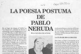 La poesía póstuma de Pablo Neruda  [artículo] Tamara Waldspurger B.