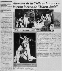 Alumnos de la Chile se lanzan en la gran locura de "Marat-Sade"