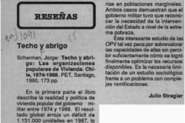 Techo y abrigo  [artículo] Julio Stragier.