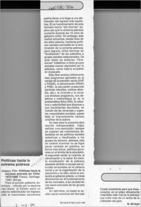 Políticas hacia la extrema pobreza  [artículo] G. Arroyo.