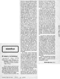 El temor y la felicidad  [artículo] Eddie Mercieca.