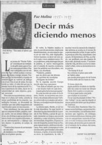 Decir más diciendo menos  [artículo] Jaime Valdivieso.