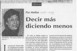 Decir más diciendo menos  [artículo] Jaime Valdivieso.