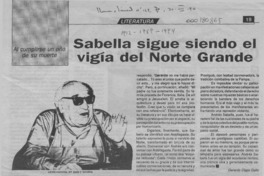 Sabella sigue siendo el vigía del Norte Grande  [artículo] Gerardo Claps Gallo.