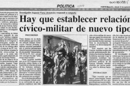 Hay que establecer relación cívico-militar de nuevo tipo  [artículo].