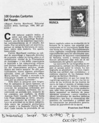100 Grandes cantantes del pasado  [artículo] Francisco José Folch.