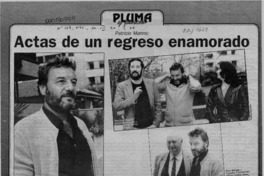 Actas de un regreso enamorado  [artículo] Diego Rojas.