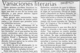 Variaciones literarias  [artículo] Enrique Skinner Zavala.