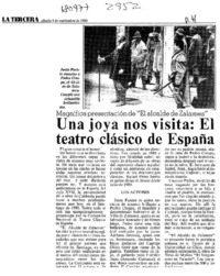 Una joya nos visita, el teatro clásico de España  [artículo].